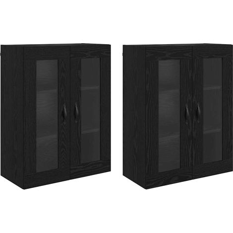 Maison Exclusive - Armadi da Parete 2 pcs Rovere Nero 69,5 x 34 x 90 cm