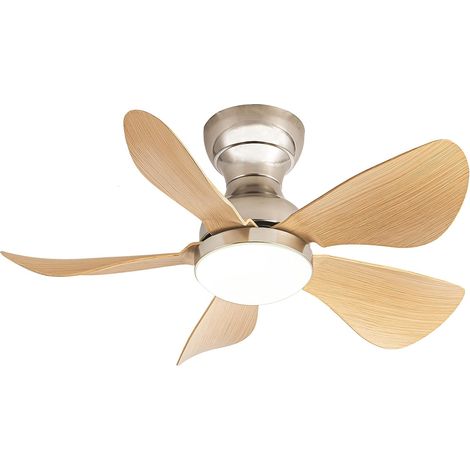 Ventilateur de plafond avec lumière, 3 températures de couleur, minuterie, 6 vitesses de vent, plafonnier avec télécommande (74 cm) (1/5)
