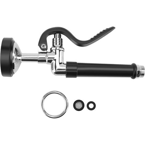 Douchette de prérinçagepièces de robinetterie de cuisine commercialefinition chromée (noir)argent noir (1/5)