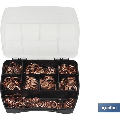 Kiste mit 300 Kupferscheiben mit Asbest