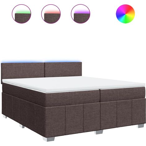Maison Exclusive - Giroletto a Molle con Materasso Marrone Scuro 200x200cm Tessuto