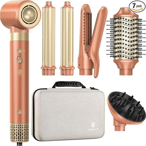 7 en 1, Seche Cheveux Ionique avec Brosse Soufflante, Boucleur (1/3)