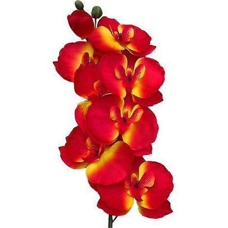 fleur artificielle, papillon, orchidée, décoration de bureau pour mariage ou fête, à faire soi-mêmerouge orange (1/5)