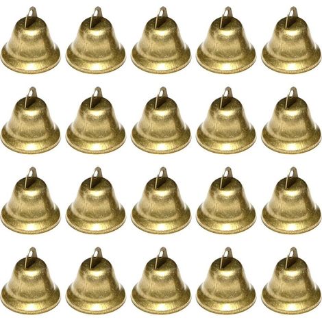 Petites Clochettes, 20 Pièces Vintage Petite Cloche pour décorations de Festival de Mariage, Cloche de noël pour Les sapins de Noël, Grelots en Métal pour Porte Clé Clochette, Bricolage (1/3)