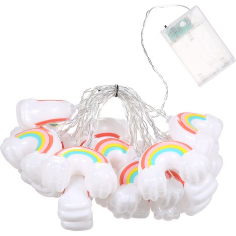 10 Fuß lange LED-Lichterkette mit 20 Regenbogenlichtern, Dauerlicht- und Blinkmodus (10 Fuß/20 LEDs) (1/5)