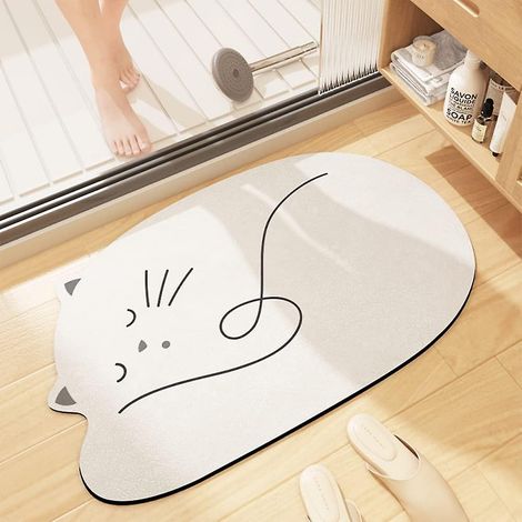 Tapis de bain antidérapant et absorbant Happy Cat (40x60cm) (1/5)