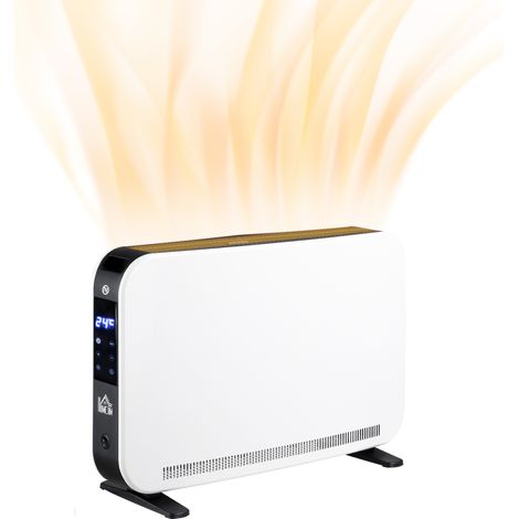HOMCOM Portable Convector Heater with 24H Timer Adjustable Temperature White (1/5)