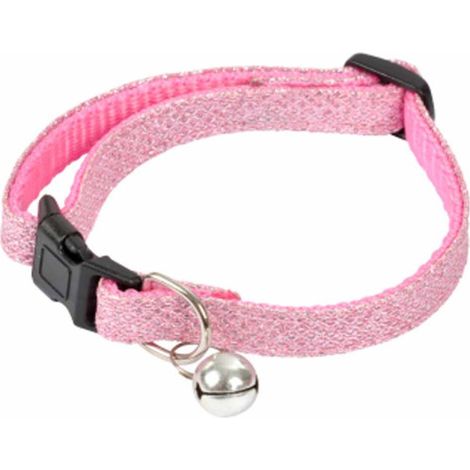 Collier pour Chat avec Grelot "Glitter" 30cm Rose
