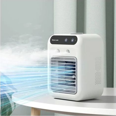 Mini ventilateur de climatisation avec jet d'eau glacée silencieux pour le refroidissement, chargement USB et branchement (1/5)