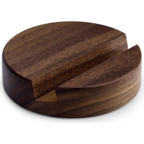 Support de téléphone rond en bois portable pour cuisine salle de bain bureau et autres espaces domestiques (1/5)