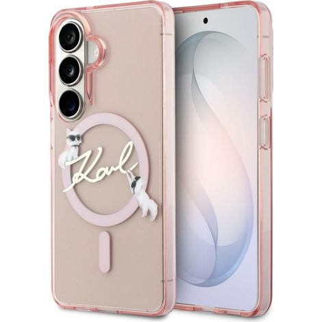Karl Lagerfeld IML KC Script MagSafe Hülle für Samsung Galaxy S26 Pink (1/5)