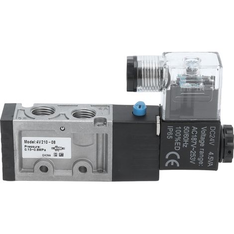 Électrovanne pneumatique 2 positions 5 voies, distributeur de commutation G1/4, entrée DC 24V ±10% (1/5)