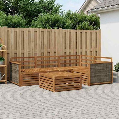 vidaXL Outdoor Sofa Set 5 pcs Natural Solid Acacia Wood (1/5)