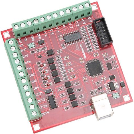 CNC USB Mach3 100kHz Red Breakout Board unterstützt Schrittmotoren und Servoantriebe (1/5)
