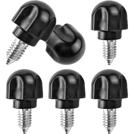 Lot de 6 vis moletées Noires pour Batteur sur Socle, Bouton de Fixation pour mélangeurs 4,5 QT et 5 QT, Bouton de Fixation Compatible avec 9709194, 4162142, 240374 (1/5)