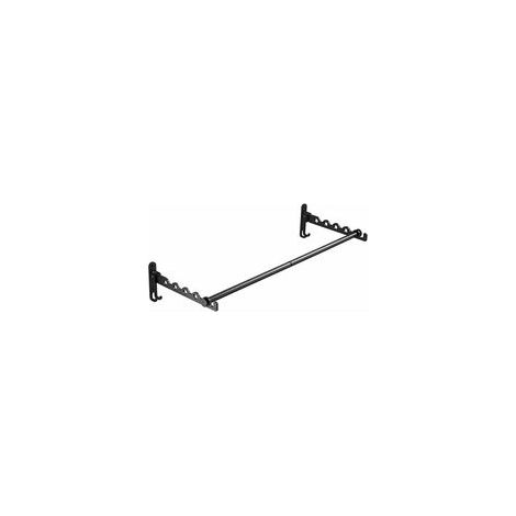 Portant mural pliable en métal noir, 80 cm, pour vêtements et séchage, chambre, salle de bain – (1/5)