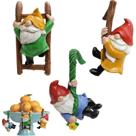Décoration de pot de fleurs en forme de gnome - Statuette en résine sans visage, suspension pour jardinière pour terrasse, pelouse, porche, parc, jardin, maison, vase, aménagement paysager (1/5)