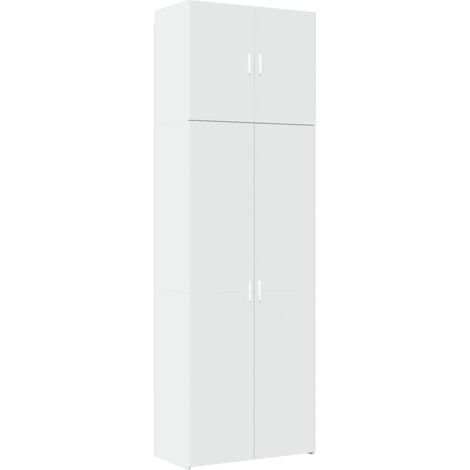 Aparador buffet cómoda armario mueble organizador cocina salón salón alto 80 x 42,5 x 249 cm madera contrachapada blanco 020032776