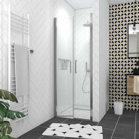 Pack Mampara de ducha 80x200 cm + PLATO DE DUCHA ALICATADO 80x120 CUT-OFF