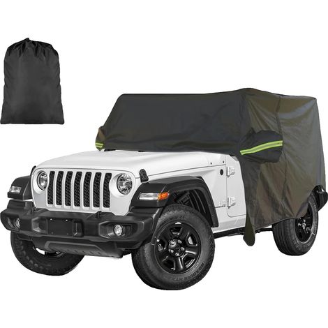 Funda para coche, impermeable, resistente al viento, negra, modelo de 2 puertas (1/2)