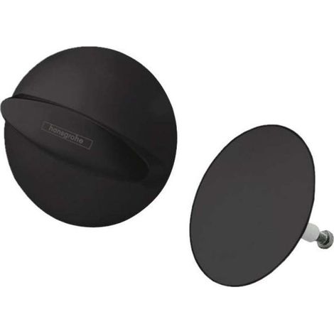 Hansgrohe – Set de finition pour vidage baignoire noir mat – Cache et bouchon de sécurité inclus – Adapté baignoires spéciales et standards – 58185670