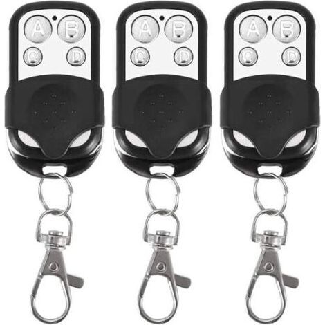 Lot de 3 télécommandes universelles pour Portail Automatique fréquence 433,92 MHz Code Fixe, 4 Boutons pour contrôler jusqu'à 4 Portes (1/4)