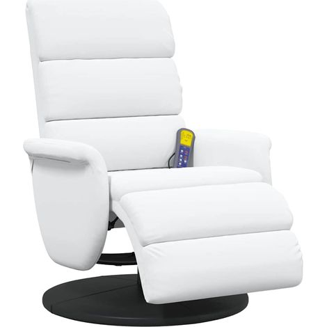 Fauteuil de Salon,Chaise,Fauteuil de massage inclinable Blanc 71 x 98 x 106 cm Faux cuir CFW151594 (1/5)