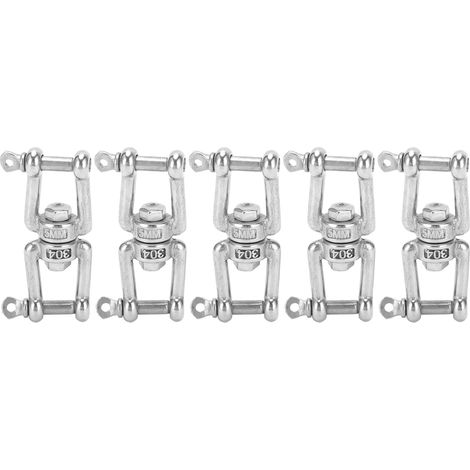 Lot de 5 émerillons pivotants anti-nœuds en acier inoxydable à double extrémité, accessoires de gréement (1/5)
