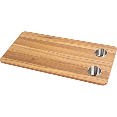 Dessus de Table de Remplacement pour Camping-Car, avec 2 Porte-gobelets, 31,49x15,74 Pouces, Table de Bateau en Bois pour Camping-Car, Dessus de Arine, de RV (Strie de Bois Brun) (1/5)
