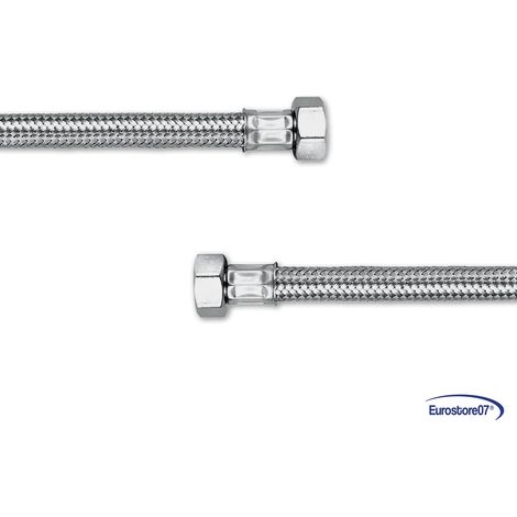 macchina caffe' Tubo carico acqua trecciato inox 500mm interno epdm 3/8 FF (1/3)