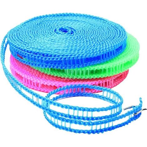 3PCS 5m Corde à Linge Antidérapante Portable Corde a Linge Retractable Exterieur Fil Linge Voyage Corde à Linge Réglable Corde[42]