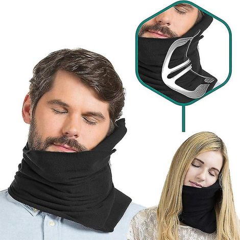 Coussin cervical Resekudde pour nuque et soutien cervical, noir, oreiller de voyage ergonomique (1/5)