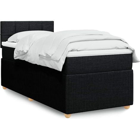 Boxspringbett mit Matratze Schwarz 100x200 cm Stoff