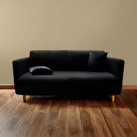 Housse de canapé extensible en polyester coloris noir