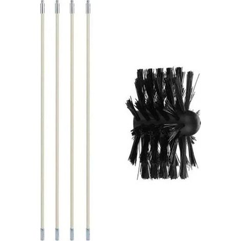 Brosse de nettoyage de cheminée outil de balayage et Kit de tiges nettoyage des conduits (1/4)