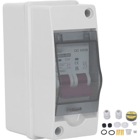 2P Disjoncteur DC IP65 Étanche Minia Interrupteur Sectionneur Solaire Photovoltaïque 1000V 10A (1/5)