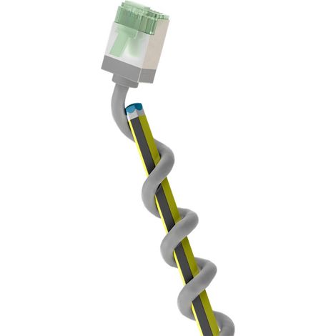 Ultraflexibles CAT 8.1 Patchkabel, slim, U/FTP, grau, extrakurze Stecker, 99,9 % sauerstofffreier Kupferleiter (OFC), LSZH, TPE-Mantel, AWG 32. Kabellänge 1 m
