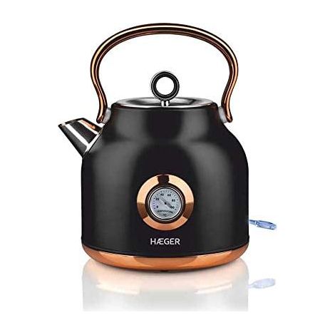 Haeger EK-22B.024A elektrischer Wasserkocher 1,7 L 2200 W Schwarz, Gold