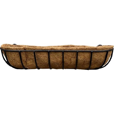 Manor Garden Black Metal Wall Basket Manger Trough Planter (90cm) (1/5)