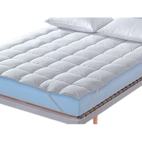 Coprimaterasso trapuntato Topper made in italy con elastici microfibra Bianco - Matrimoniale
