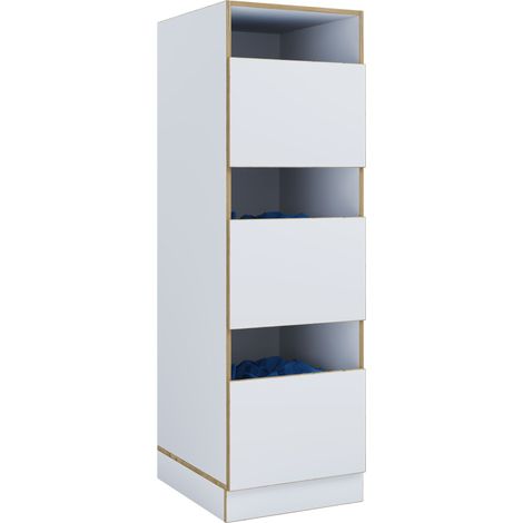 Wäscheschrank 3 Fächern & Türen Rislo
