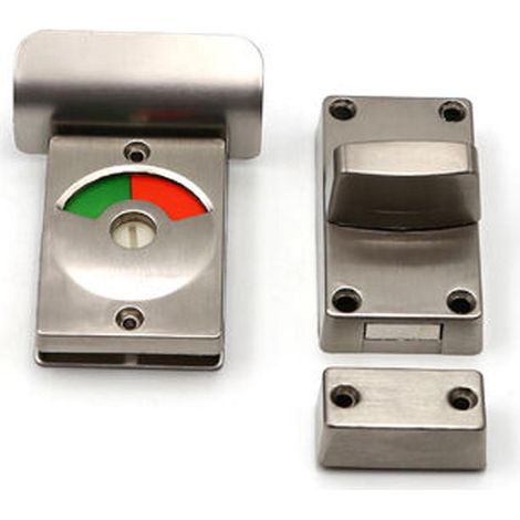 Serrure de porte de toilettes avec indicateur d'état rotatif - Rouge/Vert - 1 pièce (1/5)