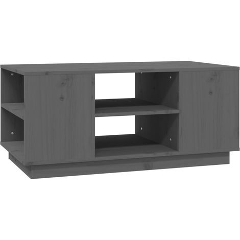 Maison Exclusive - Couchtisch Grau 90x49x40,5 cm Massivholz Kiefe