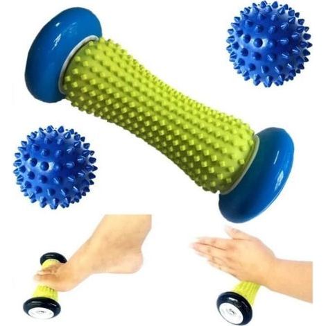 Rulli in schiuma, massaggiatori per piedi, palline massaggianti spinose per i piedi, massaggio muscolare e rilassamento (1 rullo + 2 palline) (1/4)