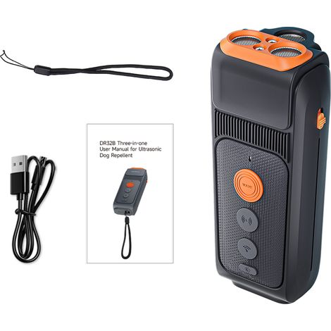 Dispositif anti-aboiements à ultrasons pour chiens, dresseur avec 3 modes, fréquence améliorée de 25 kHz, portée de 10 m, batterie rechargeable, compact, pour le contrôle et le dressage des chiens, co (1/5)