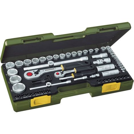 Proxxon Industrial Super-set Steckschlüsselsatz zöllig 1/4" (6.3 mm), 1/2" (12.5 mm) 65teilig 23294