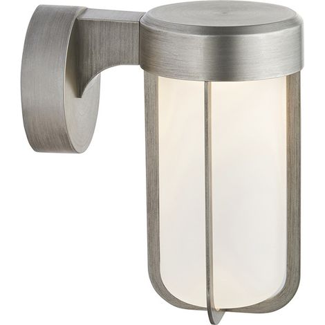 Merano Benevento Applique d'extérieur LED intégrée finition argent brossé et verre dépoli IP44