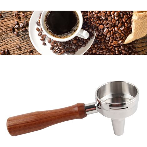 Portafiltro monodosis de 58 mm con mango de madera maciza para té y café, modelo E, palisandro, totalmente equipado. (1/5)