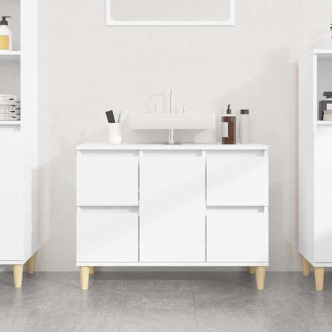 vidaXL Sink Cabinet White 80x33x60 cm Engineered Wood (1/5)