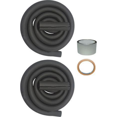 Isolation pour Tuyaux de Climatisation Isolation pour Tuyaux en Cuivre  Tuyau Flexible Prédécoupé de Résistant aux UV Épaisseur 9mm pour Fenêtre de Toit Piscine Bâtiment (1/5)